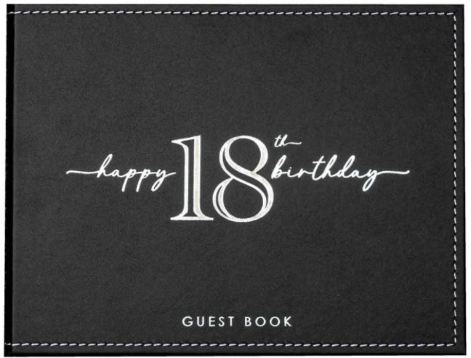 18th birthday Guest Book - Black