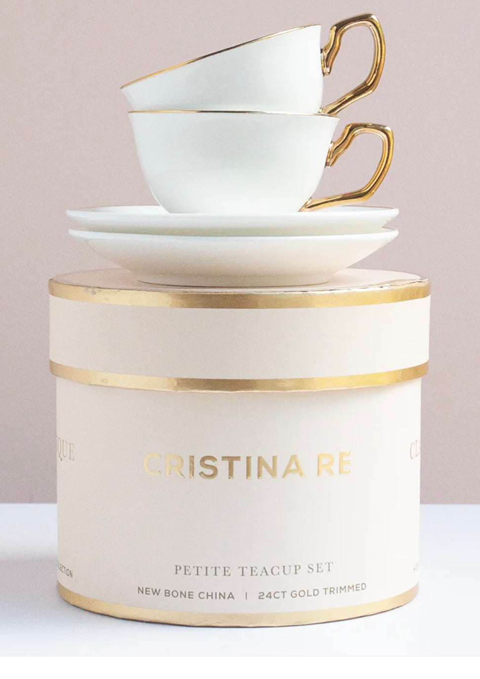 Cristina Re Petite Ivory Set of 2 Teacup and saucer