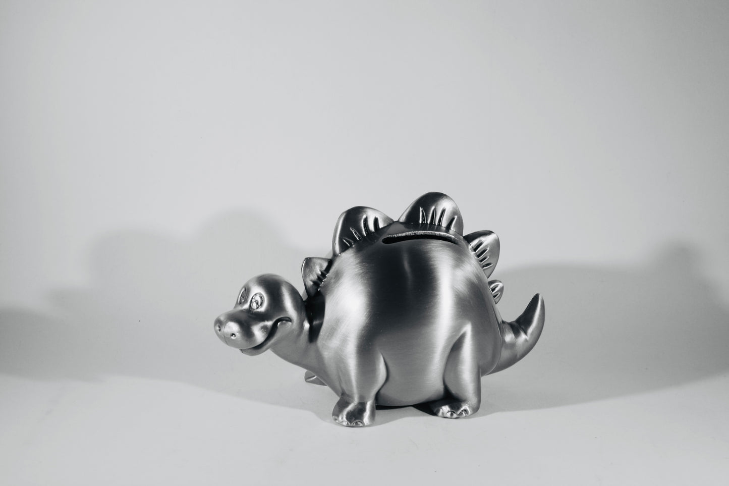 Pewter Plated Stegosaurus Money Bank