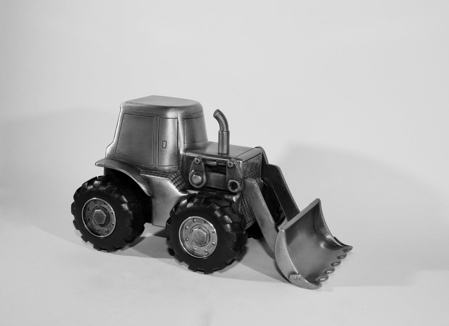 Pewter Plated Front End Loader Money Bank
