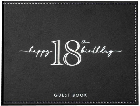 18th birthday Guest Book - Black