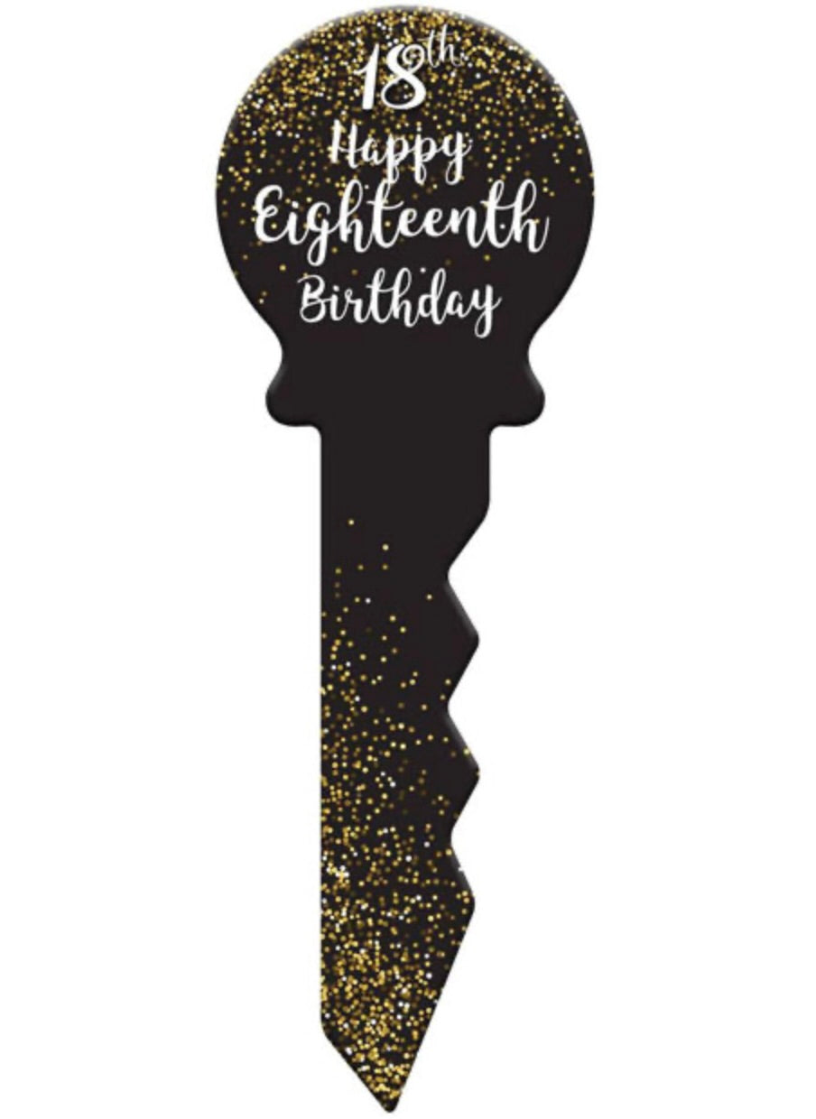 18th birthday keepsake signing black and gold key