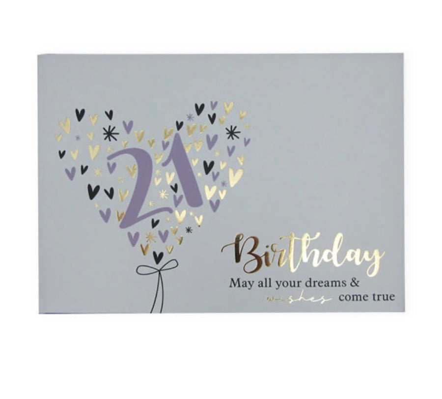 21st birthday Guest Book - hearts