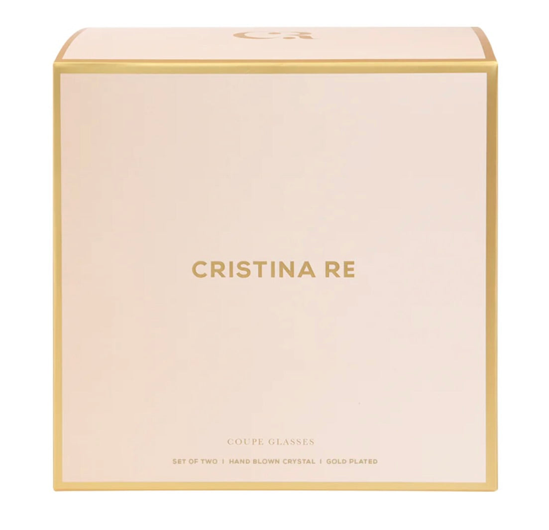 Cristina Re Coupe Estelle Gold Glasses - set of 2