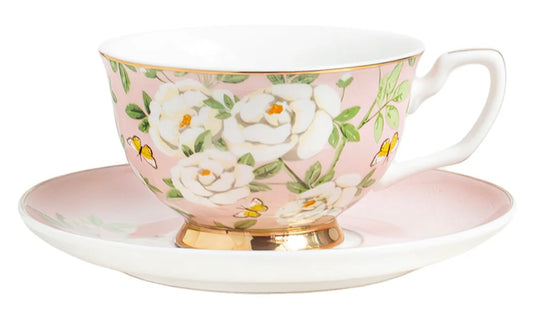 Cristina Re Peony Garden Teacup and Saucer