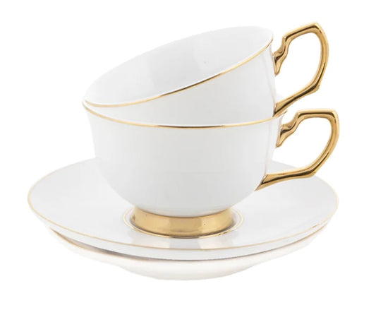 Cristina Re Petite Ivory Set of 2 Teacup and saucer