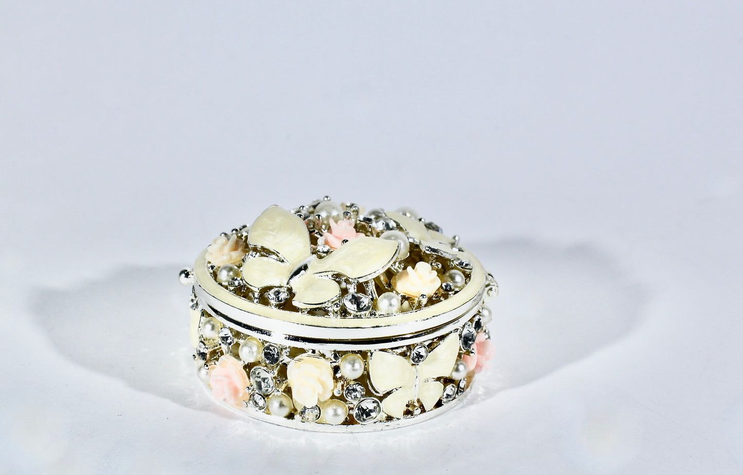 Epoxy Trinket Box With Butterflies and Roses