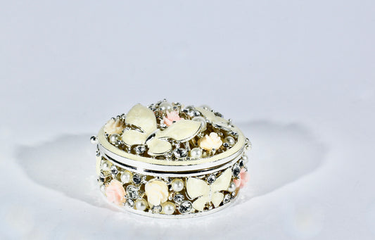 Epoxy Trinket Box With Butterflies and Roses