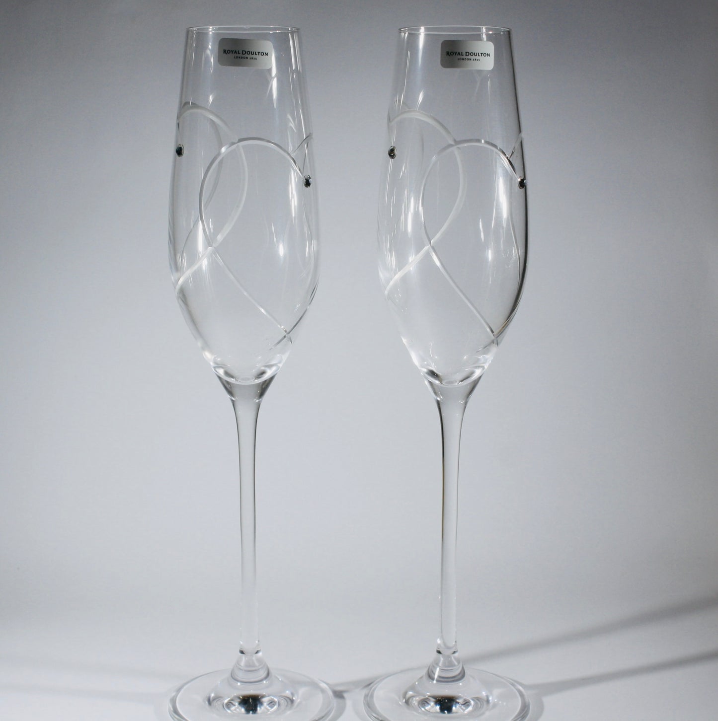 Royal Doulton Promises Flutes Two Hearts Set Of 2