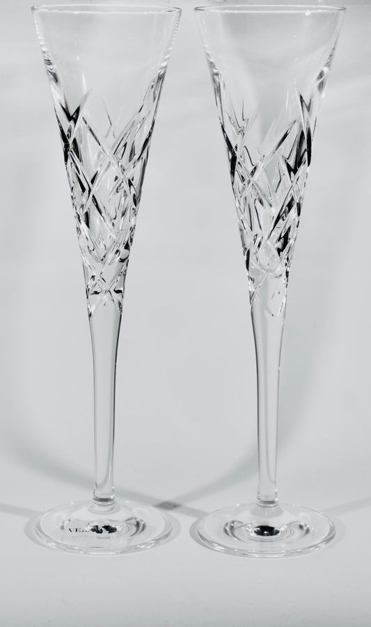 Vera Wang Wedgwood Duchesse Encore Crystal Clear Flutes Pair