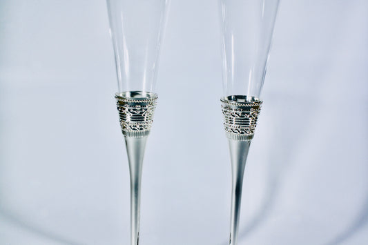 Vera Wang Wedgwood With Love Silver Toasting Flute Pair