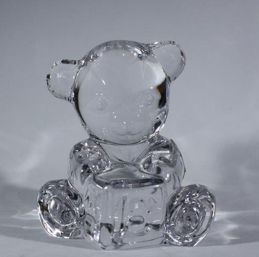 Waterford Crystal Giftology Bear on Block